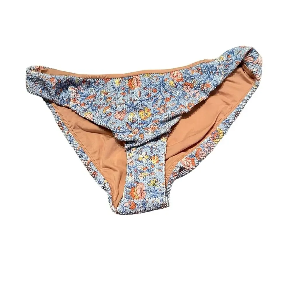 J.Crew NWT Scrunchie Bikini Bottom Size M Floral‎ Hipster Swim Summer Beach